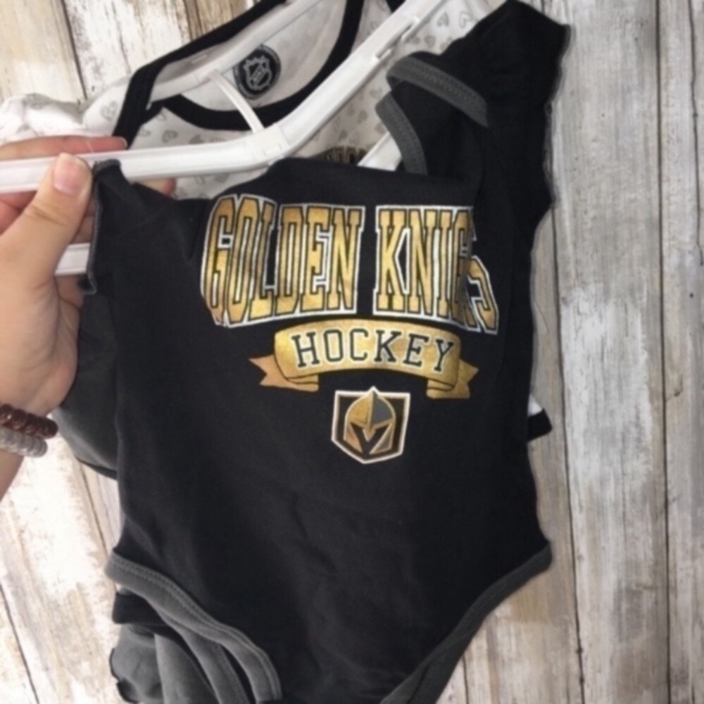 NWT NHL Vegas Golden Knights 3 Piece Onsie Set - Picture 5 of 5